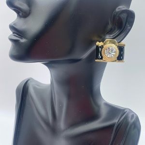 Camera Photo Charm Rhinestone Earring